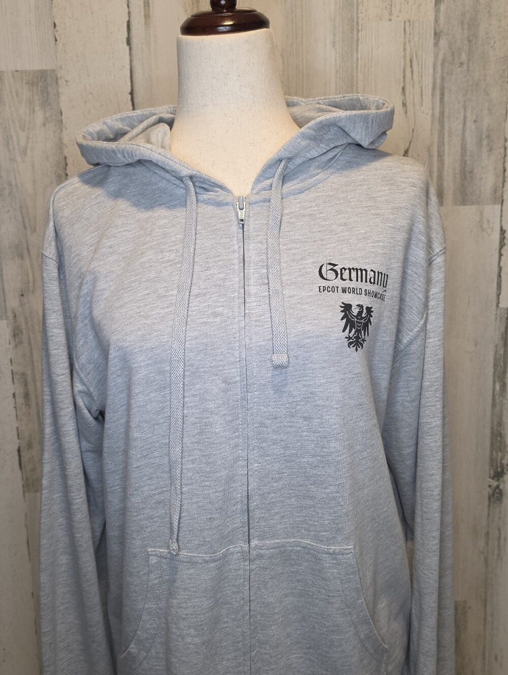 Disney Epcot Germany Pavilion Biergarten Zip Hoodie Gray Adult M Oktoberfest